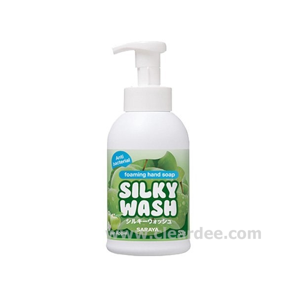 สบู่โฟมล้างมือสูตรยับยั้งแบคทีเรีย SILKY WASH - กลิ่น Green Apple ( ขนาด 500 มล. )