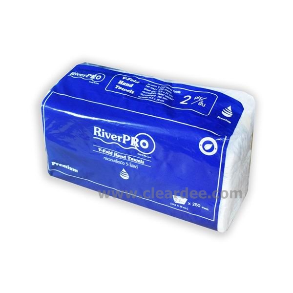 กระดาษเช็ดมือแบบแผ่น RiverPro “V-Fold Premium” 2 ชั้น
